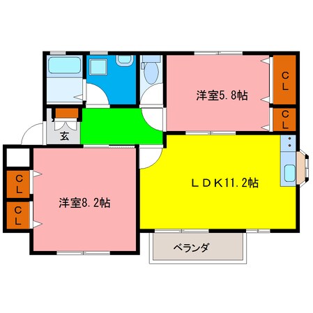 新浜町一丁目 徒歩6分 2階の物件間取画像